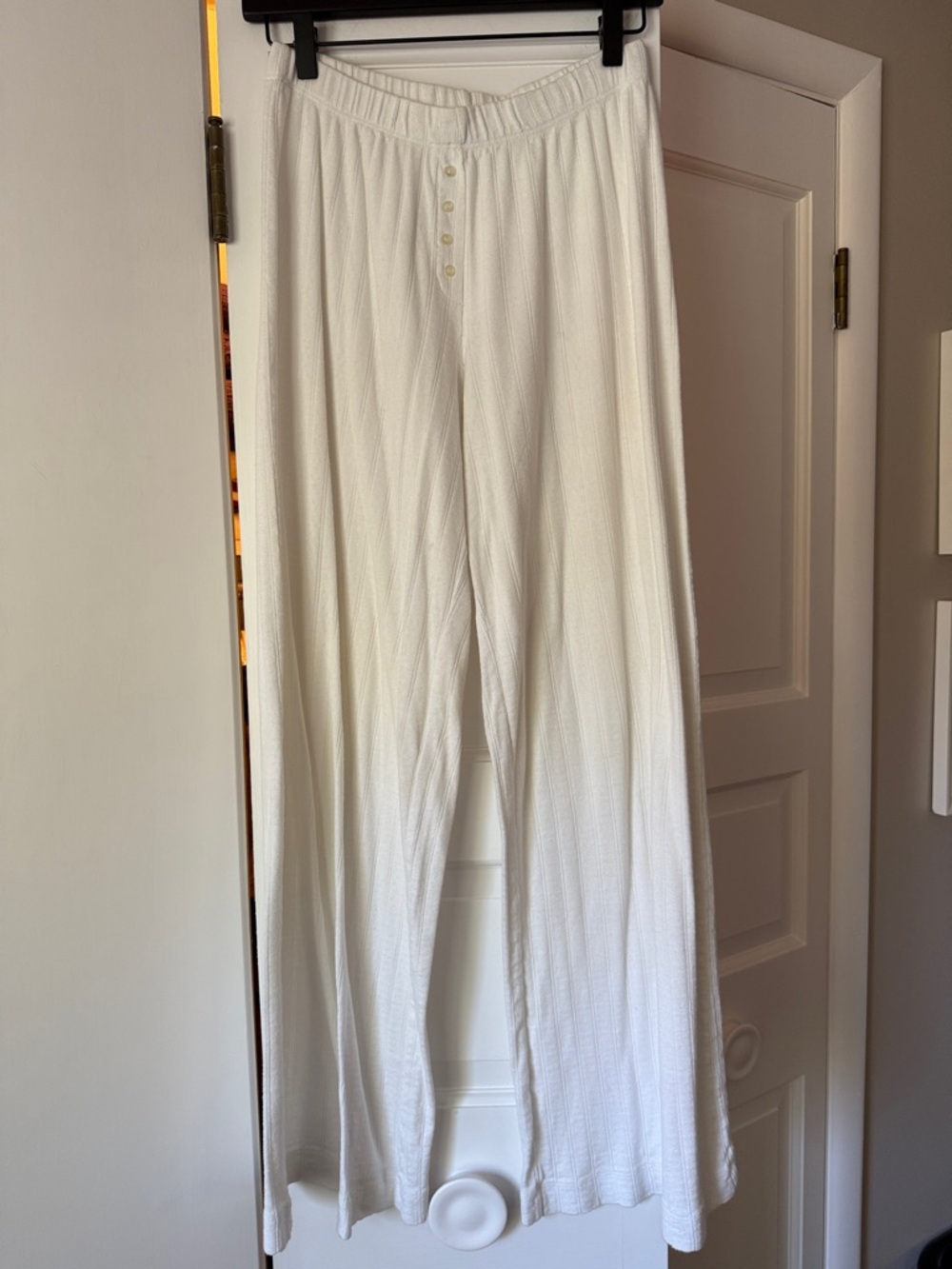 Leset White Pointelle Boxer Pant Size Medium EUC